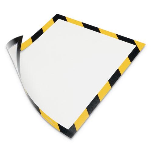 DURAFRAME Security Magnetic Sign Holder, 8.5 x 11, Yellow/Black Frame, 2/Pack. Picture 1
