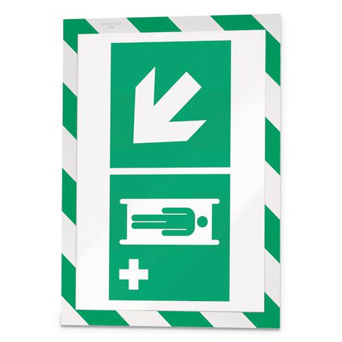 DURAFRAME Security Magnetic Sign Holder, 8.5 x 11, Green/White Frame, 2/Pack. Picture 2