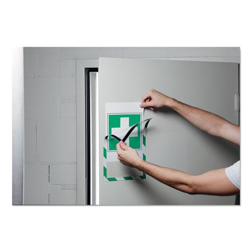 DURAFRAME Security Magnetic Sign Holder, 8.5 x 11, Green/White Frame, 2/Pack. Picture 6