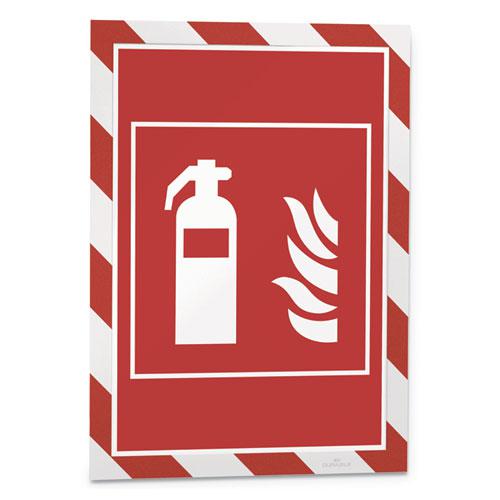DURAFRAME Security Magnetic Sign Holder, 8.5 x 11, Red/White Frame, 2/Pack. Picture 2