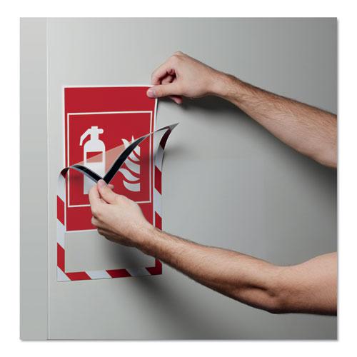 DURAFRAME Security Magnetic Sign Holder, 8.5 x 11, Red/White Frame, 2/Pack. Picture 7