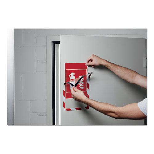 DURAFRAME Security Magnetic Sign Holder, 8.5 x 11, Red/White Frame, 2/Pack. Picture 8