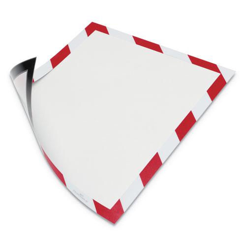 DURAFRAME Security Magnetic Sign Holder, 8.5 x 11, Red/White Frame, 2/Pack. The main picture.