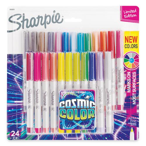 Cosmic Color Permanent Markers, Extra-Fine Needle Tip, Assorted Cosmic Colors, 24/Pack. Picture 1