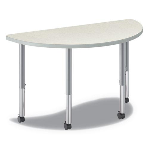 Build Half Round Shape Table Top, 60w x 30d, Silver Mesh. Picture 2