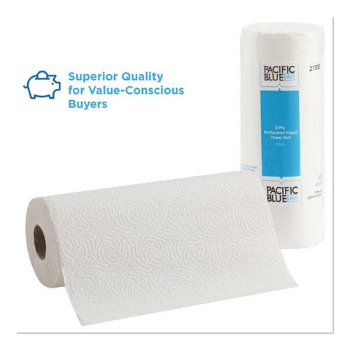 Pacific Blue Select Two-Ply Perforated Paper Kitchen Roll Towels, 2-Ply, 11 x 8.8, White, 100/Roll, 30 Rolls/Carton. Picture 3
