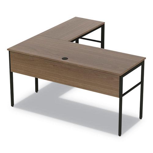 Urban Series L- Shaped Desk, 59" x 59" x 29.5", Natural Walnut. Picture 1