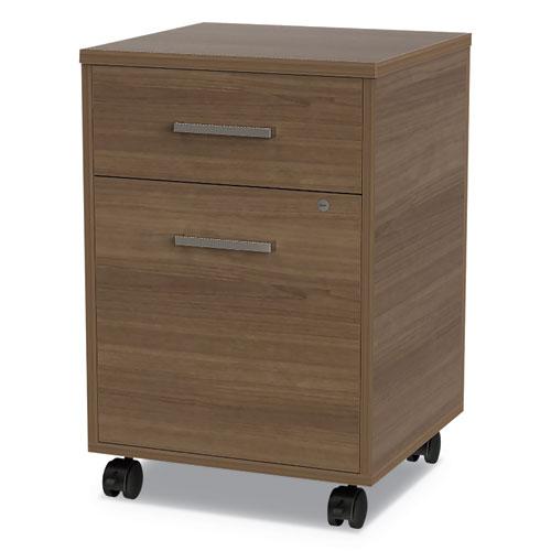 Urban Mobile File Pedestal, Left or Right, 2-Drawers: Box/File, Legal/A4, Natural Walnut, 16" x 15.25" x 23.75". Picture 1