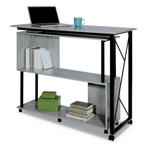 Mood Standing Height Desk, 53.25w x 21.75d x 42.25h, Gray. Picture 1