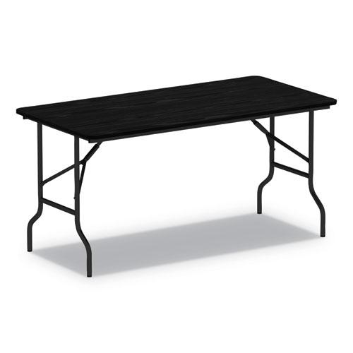 Wood Folding Table, Rectangular, 95.88w x 29.88d x 29.13h, Black. The main picture.