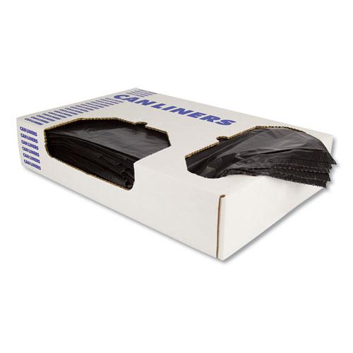 Linear Low-Density Can Liners, 10 gal, 0.55 mil, 24 x 23, Black, 500/Carton. Picture 1