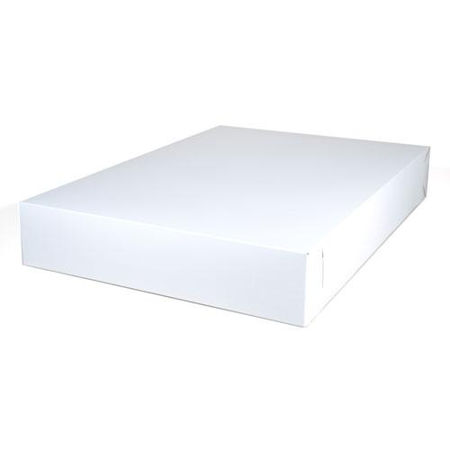 Non-Window Bakery Box, 26w x 18.5d x 4h, White, 25/Carton. Picture 1