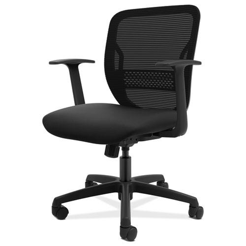 Gateway Mid-Back Task Chair, Supports Up to 250 lb, 17" to 22" Seat Height, Black. Picture 1