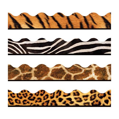 Terrific Trimmers Print Board Trim, 2.25" x 156 ft, Animal Prints, Assorted Colors/Designs. Picture 1