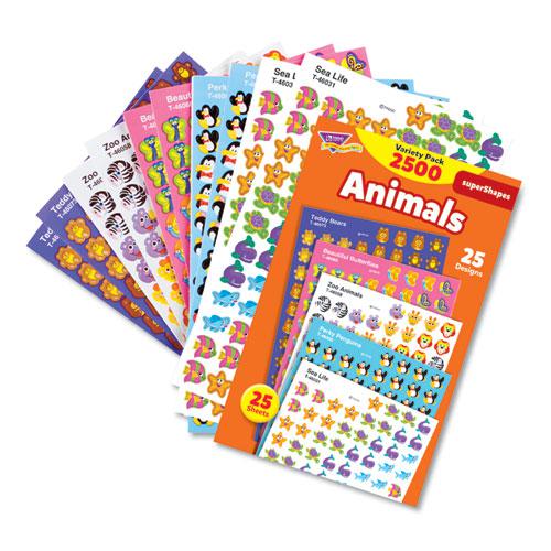 superSpots and superShapes Sticker Packs, Animal Antics, Assorted Colors, 2,500 Stickers. Picture 2