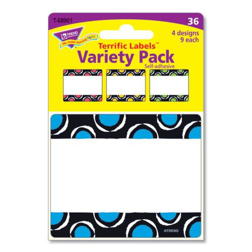 Terrific Labels Name Tags, Dots Design, 3" x 2.5", Assorted Colors, 36/Pack. Picture 2
