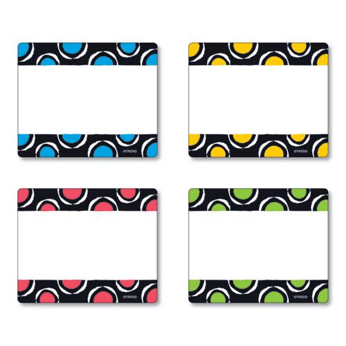 Terrific Labels Name Tags, Dots Design, 3" x 2.5", Assorted Colors, 36/Pack. Picture 1