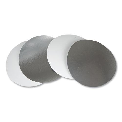 Flat Board Lids for 8" Round Containers, Silver, Paper, 500 /Carton. Picture 1