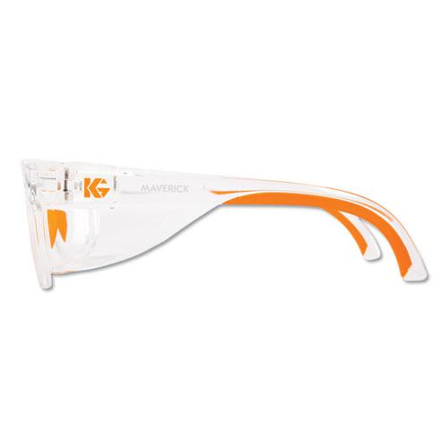 Maverick Safety Glasses, Clear/Orange, Polycarbonate Frame. Picture 2