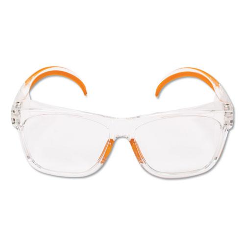 Maverick Safety Glasses, Clear/Orange, Polycarbonate Frame. Picture 1