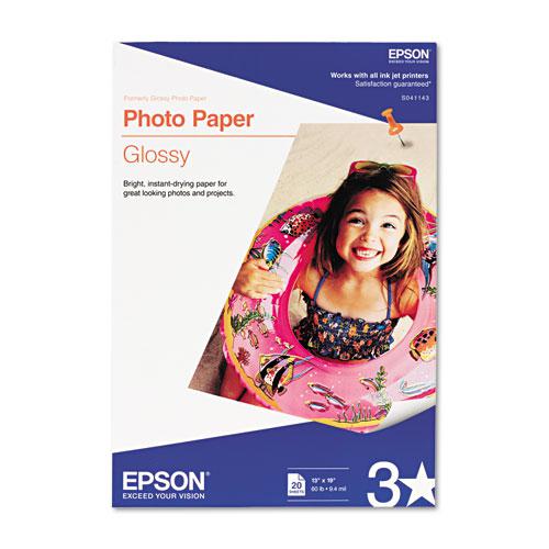 Glossy Photo Paper, 9.4 mil, 13 x 19, Glossy White, 20/Pack. Picture 1