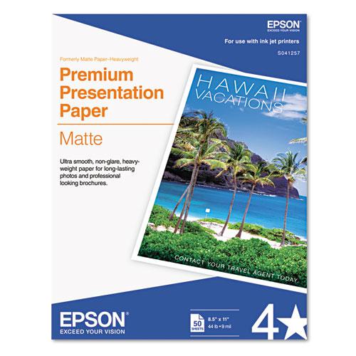 Premium Matte Presentation Paper, 9 mil, 8.5 x 11, Matte Bright White, 50/Pack. Picture 1