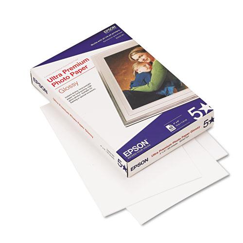 Ultra Premium Glossy Photo Paper, 11.8 mil, 4 x 6, Glossy Bright White, 60/Pack. Picture 1