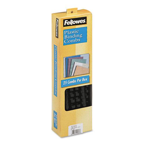 Plastic Comb Bindings, 1/2" Diameter, 90 Sheet Capacity, Black, 25/Pack. Picture 4