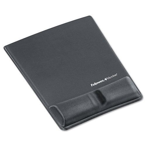 Memory Foam Wrist Support with Attached Mouse Pad, 8.25 x 9.87, Graphite. Picture 1