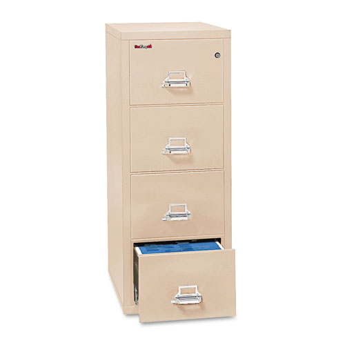 Insulated Vertical File, 1-Hour Fire Protection, 4 Letter-Size File Drawers, Parchment, 17.75" x 31.56" x 52.75". Picture 1