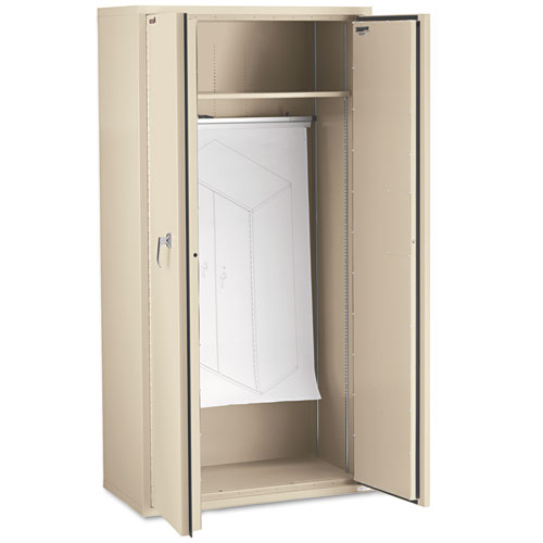 Storage Cabinet, 36w x 19.25d x 72h, UL Listed 350 Degree, Parchment. Picture 6