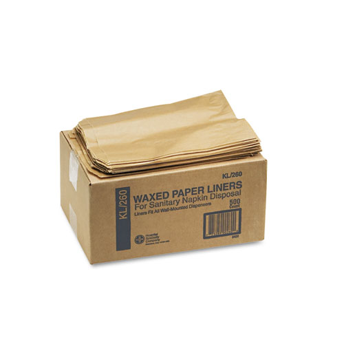 Napkin Receptacle Liners, 7.5" x 3" x 10.5", Brown, 500/Carton. Picture 2