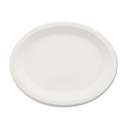 Classic Paper Dinnerware, Oval Platter, 9.75 x 12.5, White, 500/Carton. The main picture.