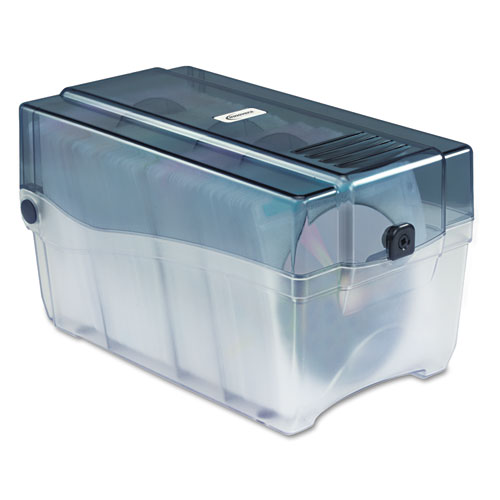CD/DVD Storage Case, Holds 150 Discs, Clear/Smoke. Picture 1