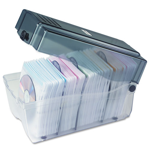 CD/DVD Storage Case, Holds 150 Discs, Clear/Smoke. Picture 2
