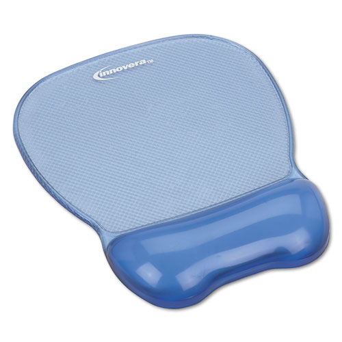 Mouse Pad with Gel Wrist Rest, 8.25 x 9.62, Blue. The main picture.