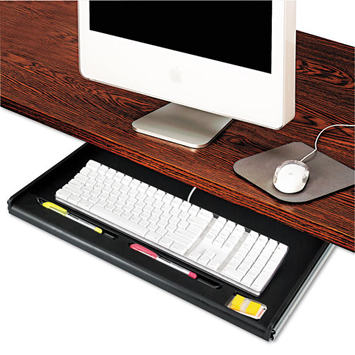 Standard Underdesk Keyboard Drawer, 21.38"w x 12.88"d, Black. Picture 2