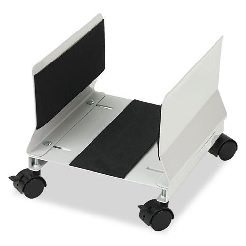 Metal Mobile CPU Stand, 10.25w x 10.63d x 9.75h, Light Gray. Picture 3