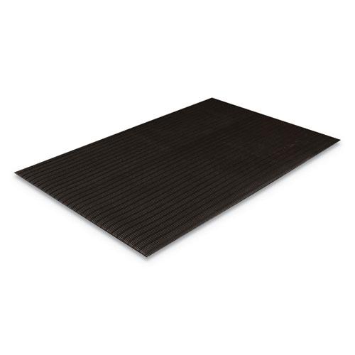 Ribbed Vinyl Anti-Fatigue Mat, 36 x 60, Black. Picture 1