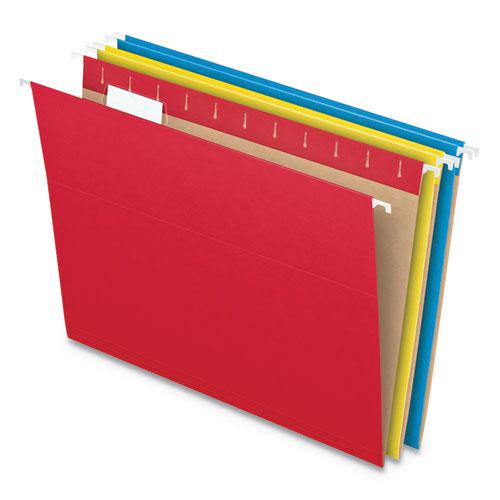 Colored Hanging Folders, Letter Size, 1/5-Cut Tabs, Three-Color Assortment, 25/Box. Picture 8