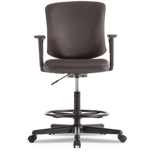 Alera Everyday Task Stool, Fabric Seat/Back, Supports Up to 275 lb, 20.9" to 29.6" Seat Height, Black. Picture 2