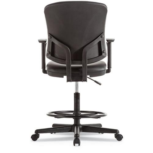 Alera Everyday Task Stool, Bonded Leather Seat/Back, Supports Up to 275 lb, 20.9" to 29.6" Seat Height, Black. Picture 4