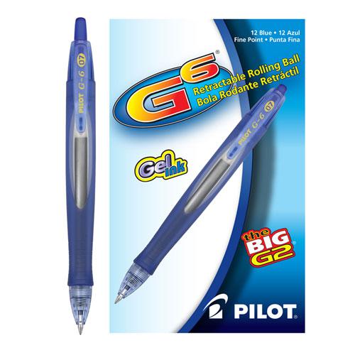 G6 Gel Pen, Retractable, Fine 0.7 mm, Blue Ink, Blue Barrel. Picture 2