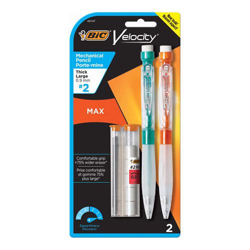 Velocity Max Pencil, 0.9 mm, HB (#2), Black Lead, Assorted Barrel Colors, 2/Pack. Picture 4