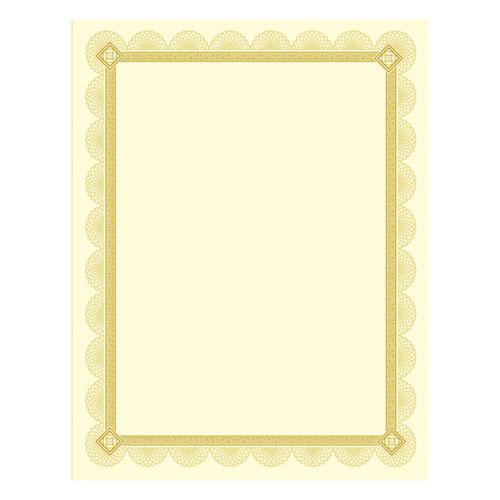 Premium Certificates, 8.5 x 11, Ivory/Gold with Spiro Gold Foil Border,15/Pack. Picture 1