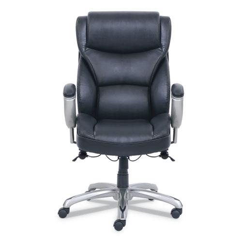 Emerson Big and Tall Task Chair, Supports Up to 400 lb, 19.5" to 22.5" Seat Height, Black Seat/Back, Silver Base. Picture 2