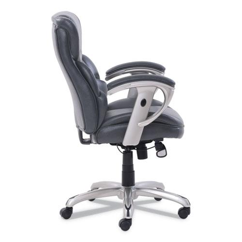Emerson Task Chair, Supports Up to 300 lb, 18.75" to 21.75" Seat Height, Gray Seat/Back, Silver Base. Picture 3