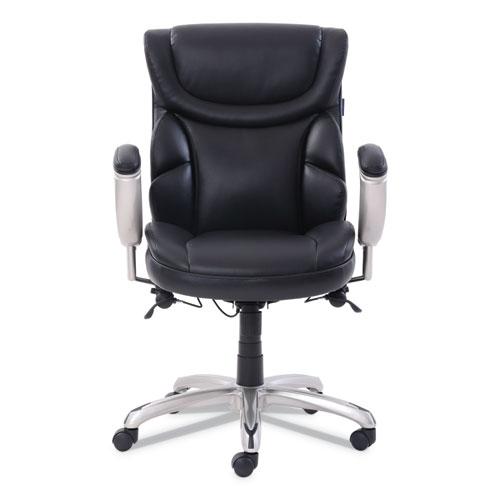 Emerson Task Chair, Supports Up to 300 lb, 18.75" to 21.75" Seat Height, Black Seat/Back, Silver Base. Picture 2