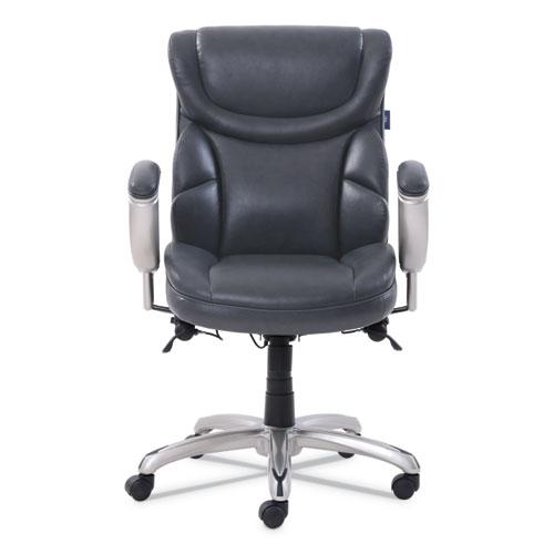 Emerson Task Chair, Supports Up to 300 lb, 18.75" to 21.75" Seat Height, Gray Seat/Back, Silver Base. Picture 2
