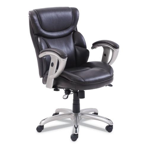 Emerson Task Chair, Supports Up to 300 lb, 18.75" to 21.75" Seat Height, Brown Seat/Back, Silver Base. Picture 1